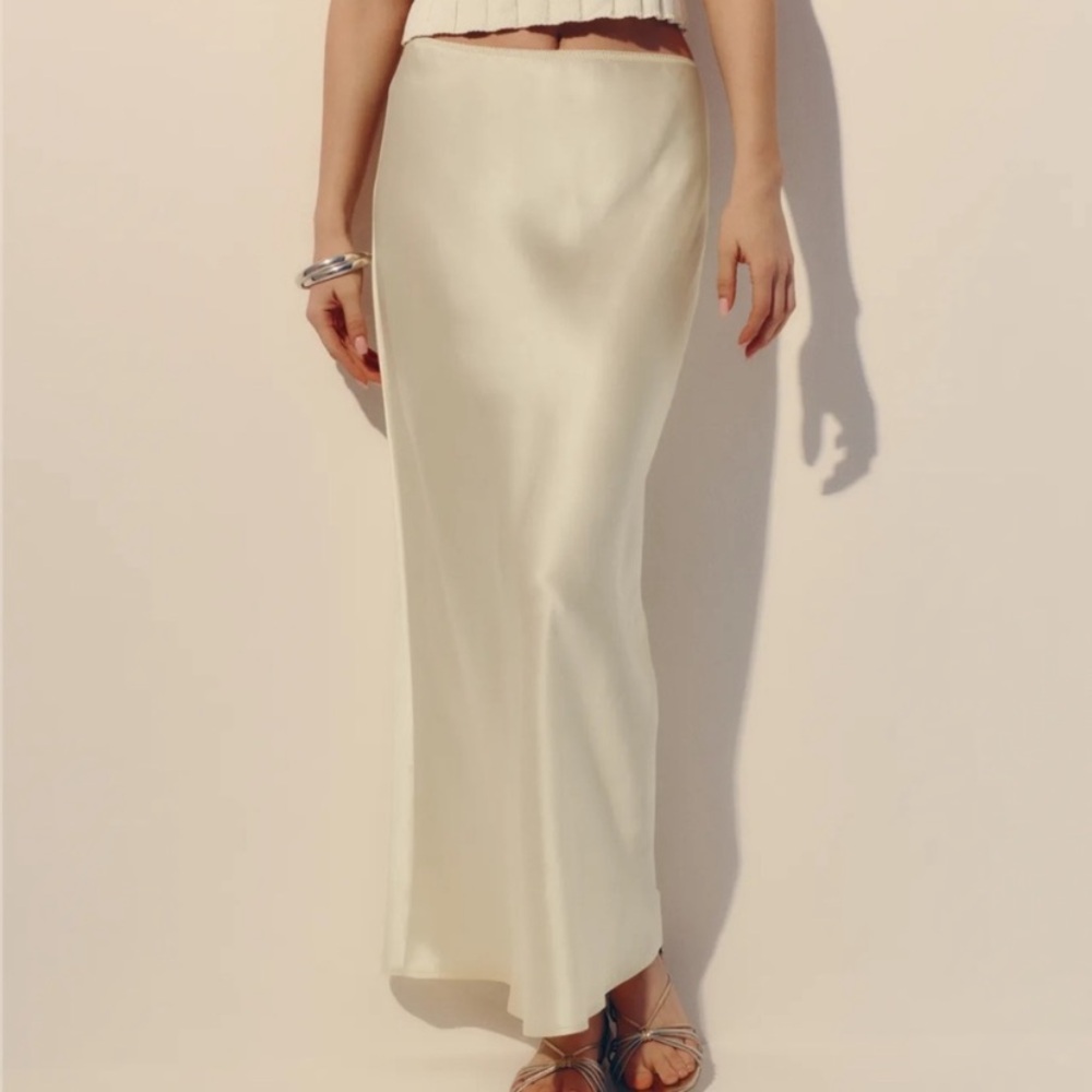 Reformation Layla Silk Skirt Sugar